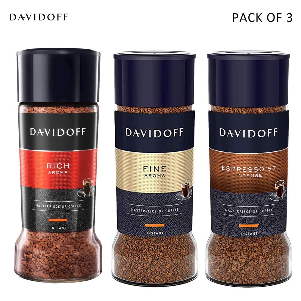 Davidoff Café Rich Aroma, Fine Aroma and Espresso 57 Instant Coffee - Combo Pack Jar, 3 x 100 g(Pack of 3)