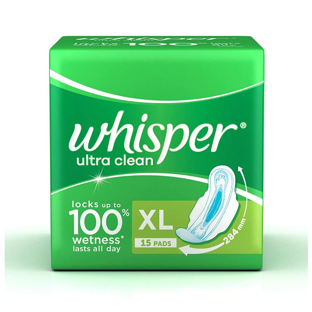 Whisper Choice Ultra Sanitary Napkin XL With Wings 15N