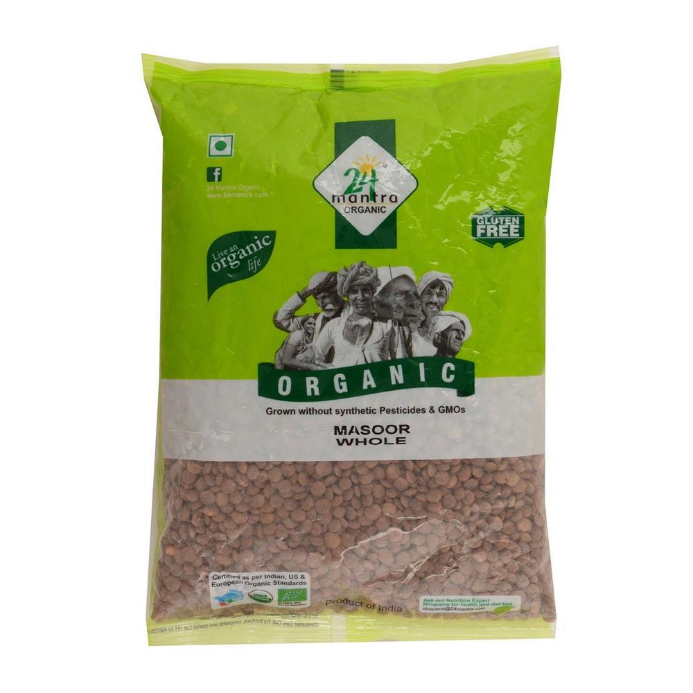 24 Mantra Organic Masoor Whole, 500 g
