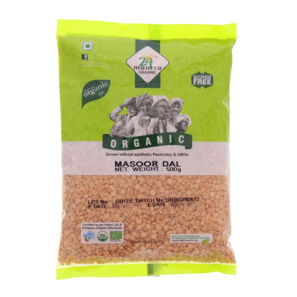 24 Mantra Organic Masoor Dal 500 g