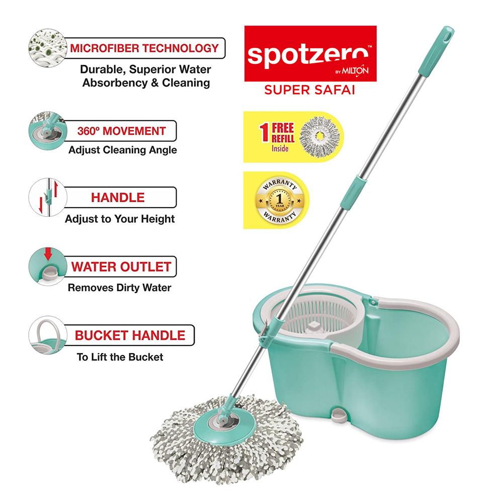 Spotzero by Milton Smart Spin Mop with Bucket