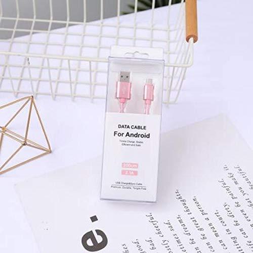  XIMI VOGUE™ Nylon Braided 2M Android Sync Charging Cable (Rose Gold)