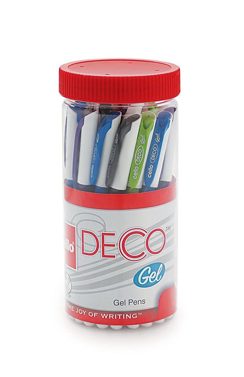 Cello Deco Blue Gel Pen Jar, 25 N