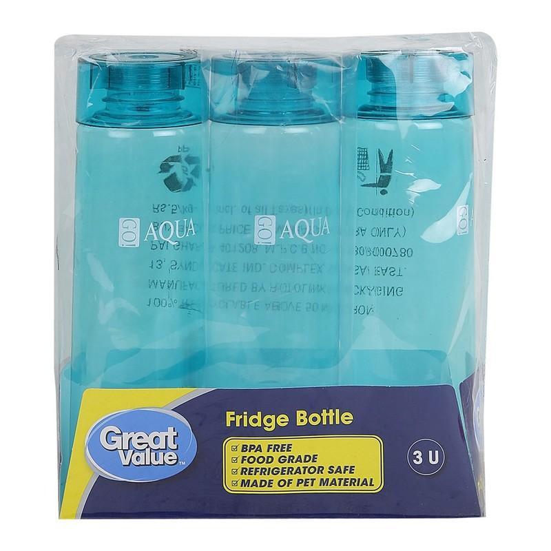 Great Value Go Aqua Fridge Bottle 3 N (1 L Each)