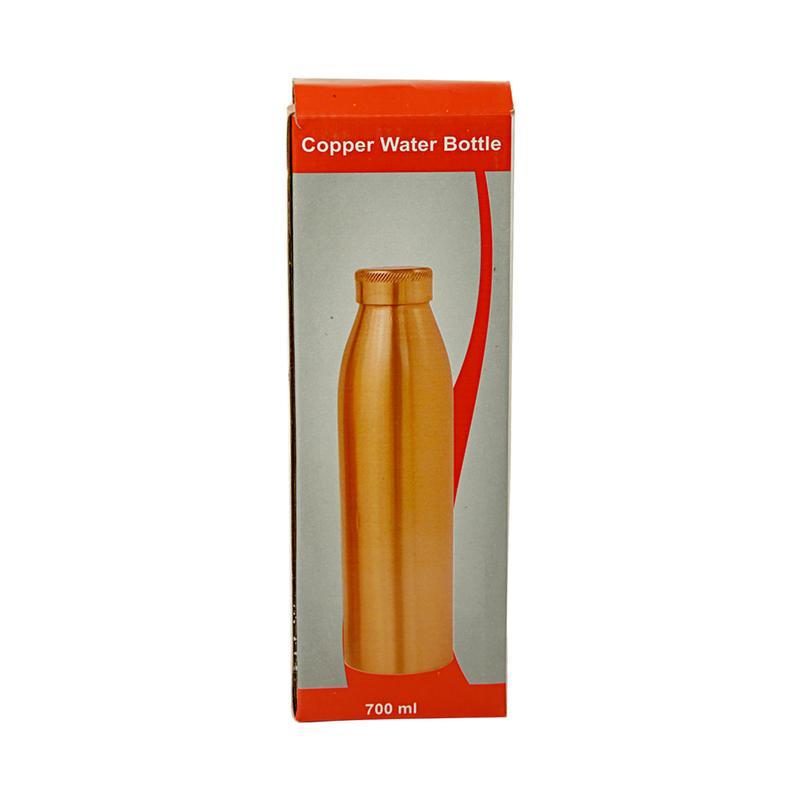 Metal World Copper Bottle Capacity 700 ml, Plain 22.86 cm, 1 N