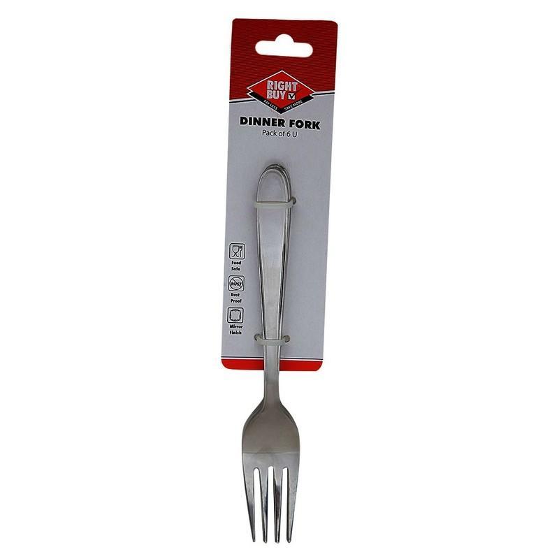 Right Buy Dinner Fork Stainless Steel, 6 N