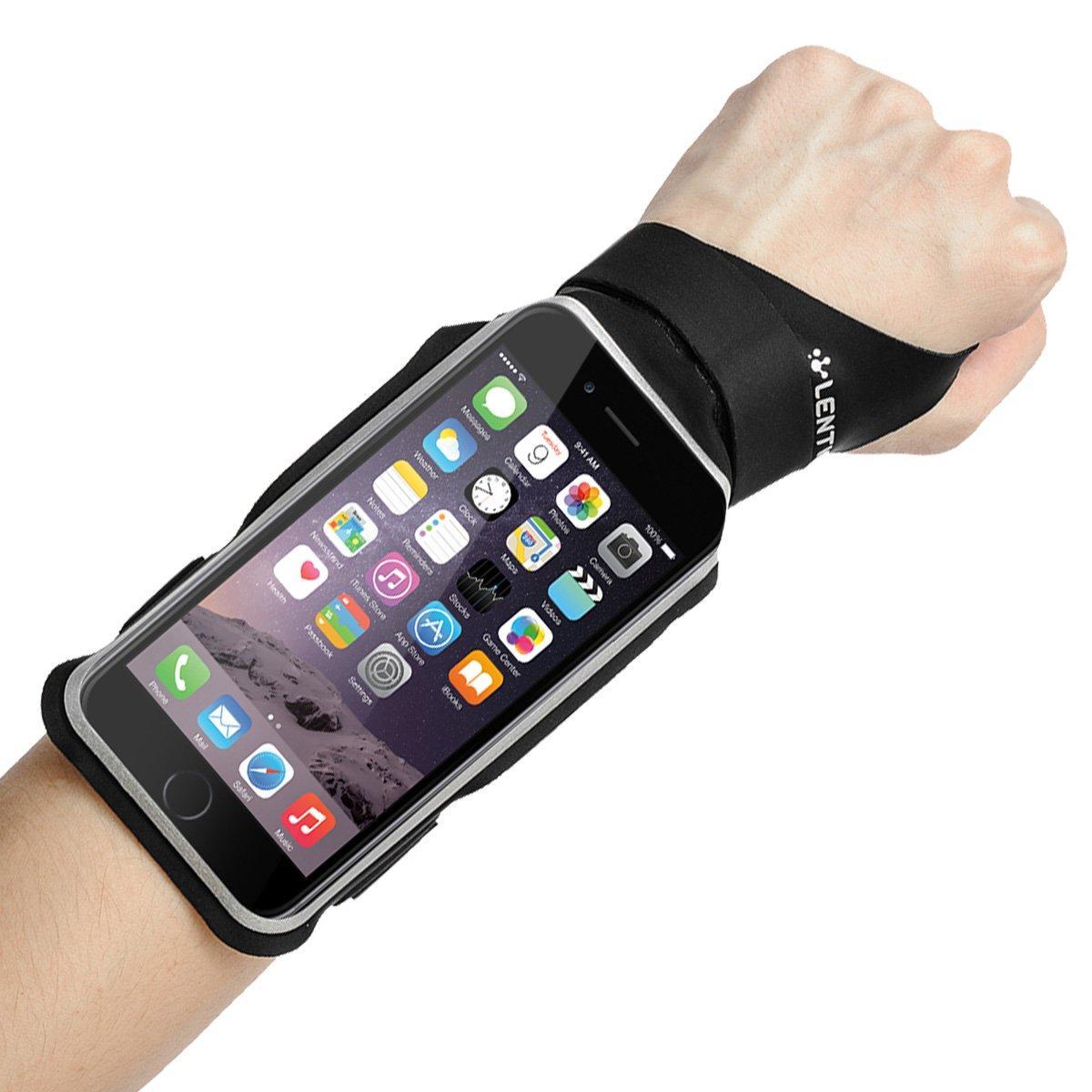 Lention Knight Series Wrist Band for Cycling - 5.5 inches for Apple iPhone- Black