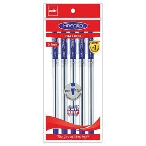 Cello Fine Grip Blue Ball Pens 5 N