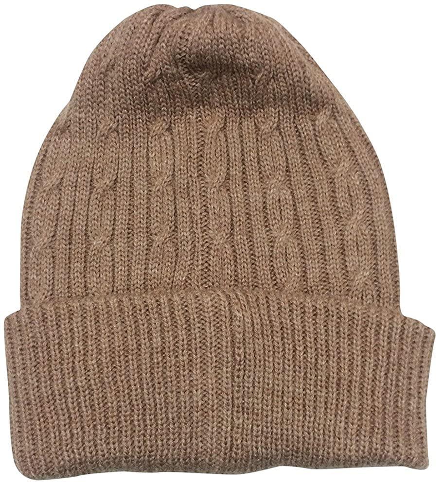Graceway Unisex Winter Woolen Skull Cap Beanie Acro Wool Knit With Cable Design, Extra Warm Soft  And Comfortable (Camel Brown)