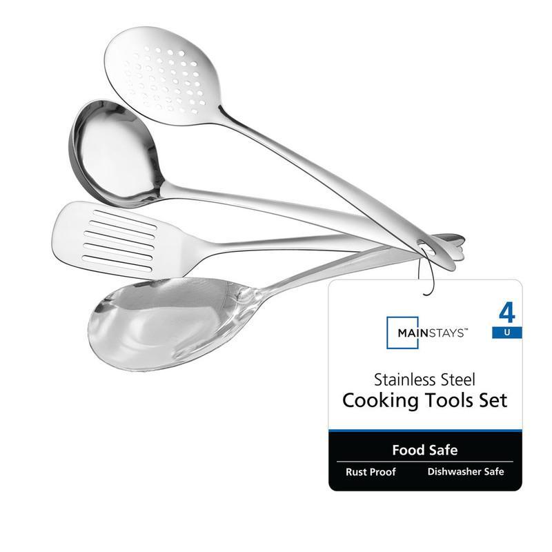 Mainstays Stainless Steel Cooking Tools Set 4 N