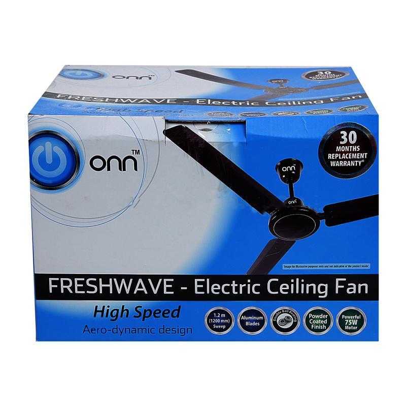 Walmart Brand - ONN Ceiling Fan, Fresh Wave, 75Watt, 1200mm, Ivory Color