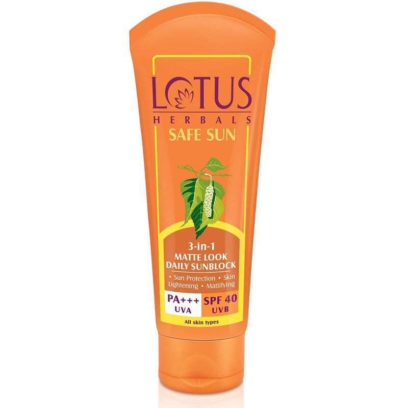 Lotus Sun Block 3 in 1 Matte Look Sunscreem SPF 40, 100 g
