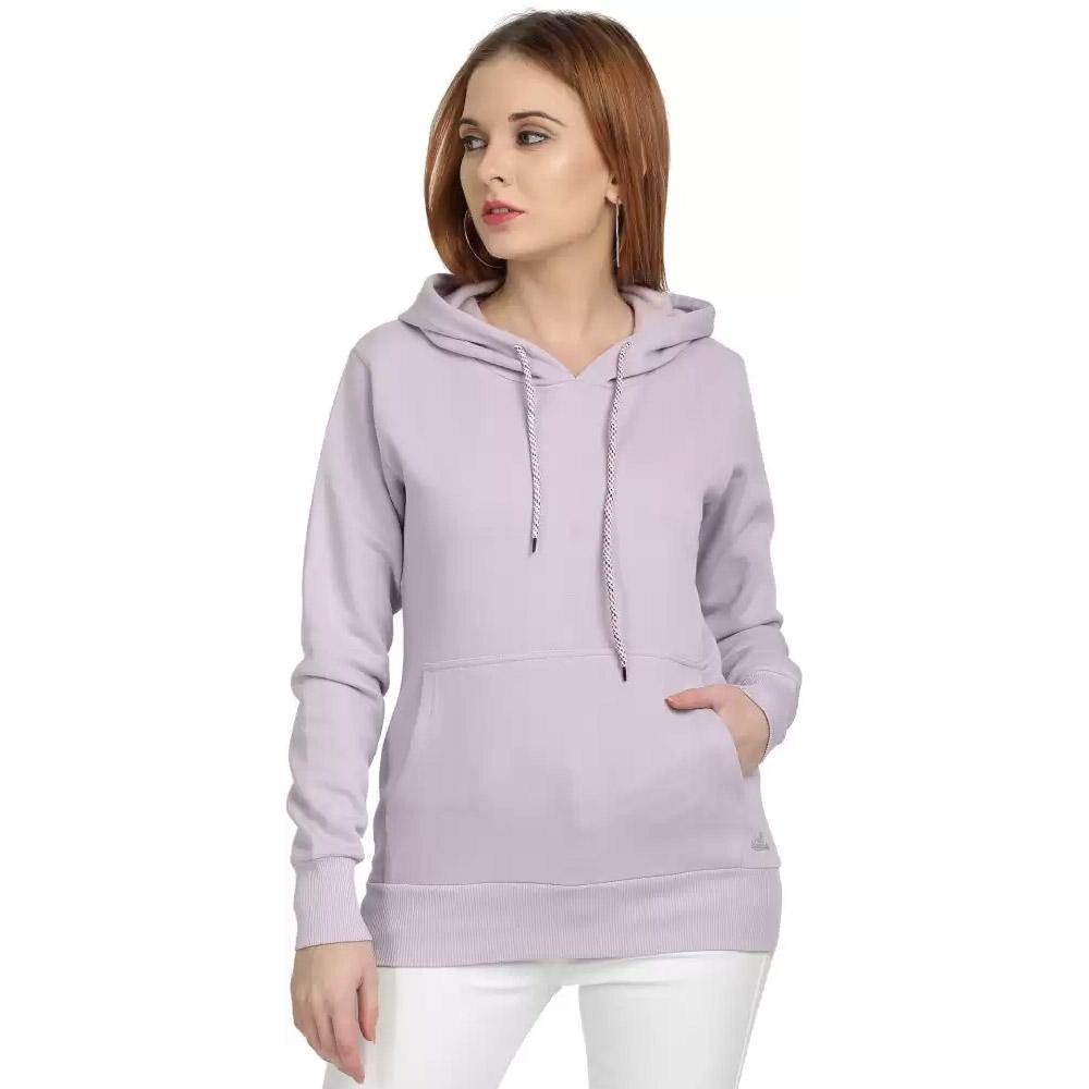 Companion Full Sleeve Solid Women Sweatshirt Lavender