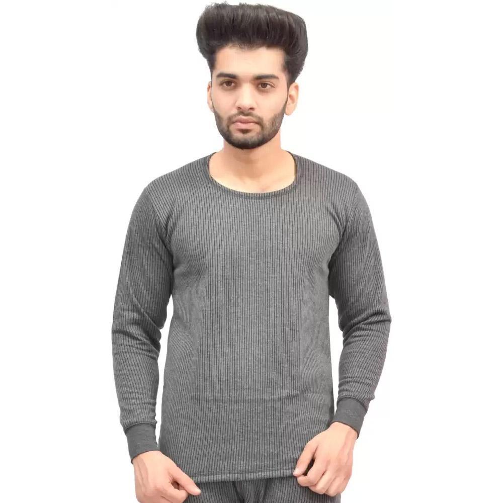 Picot Men Thermal Grey Top 