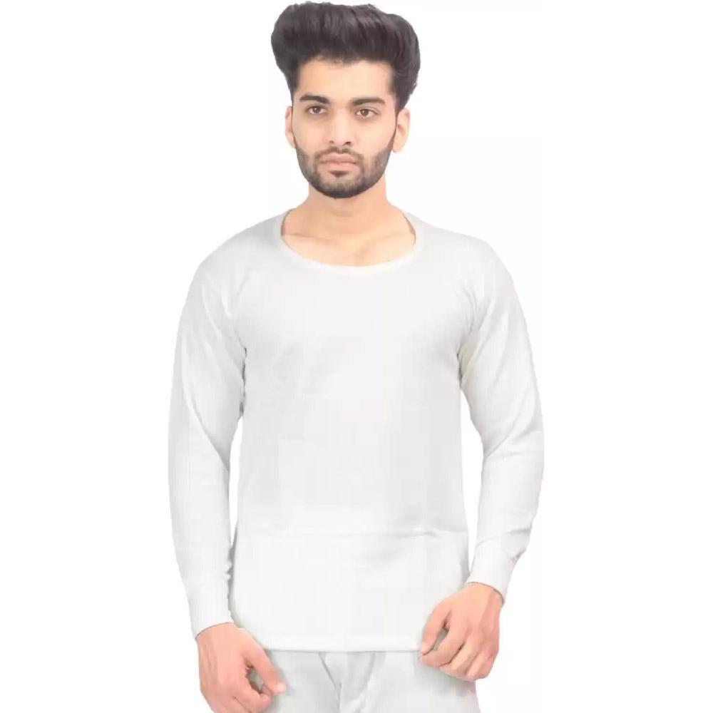 Picot Men Thermal White Top 