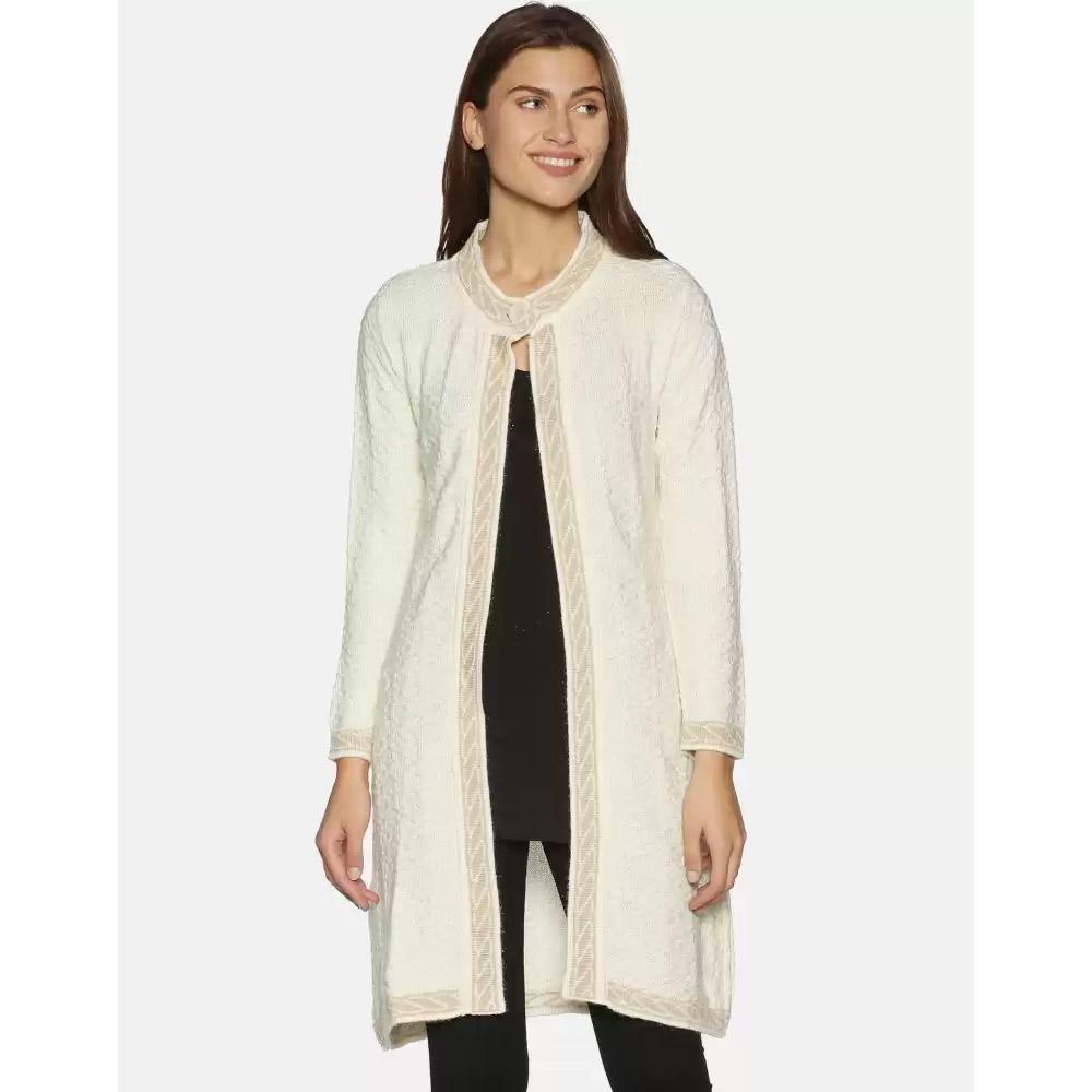 Companion Women Full Sleeve White Shrug