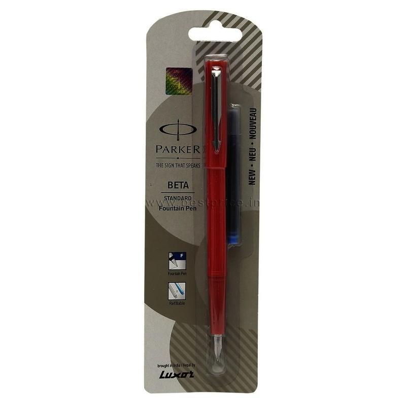 Parker Beta Standard Fountain Pen Chrome Trim, 1 N