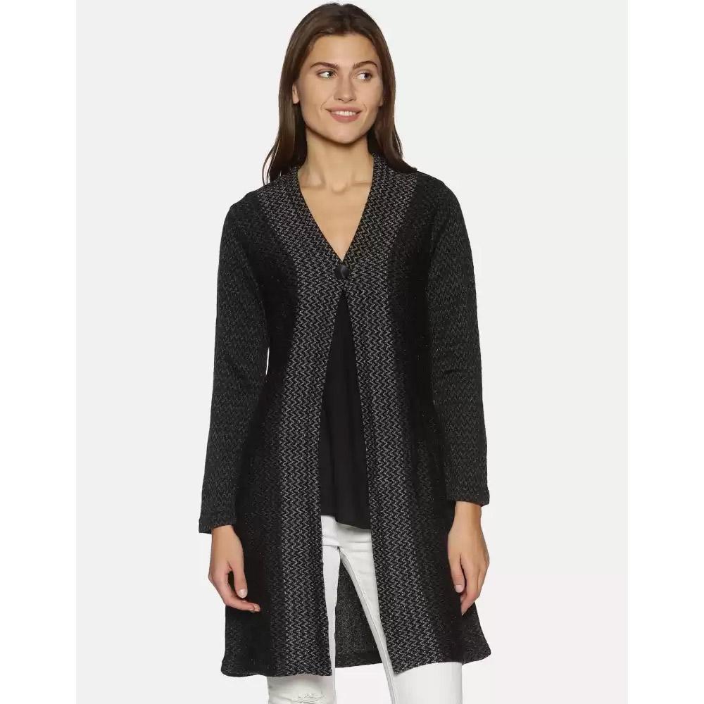 Companion Women Full Sleeve Black Shrug