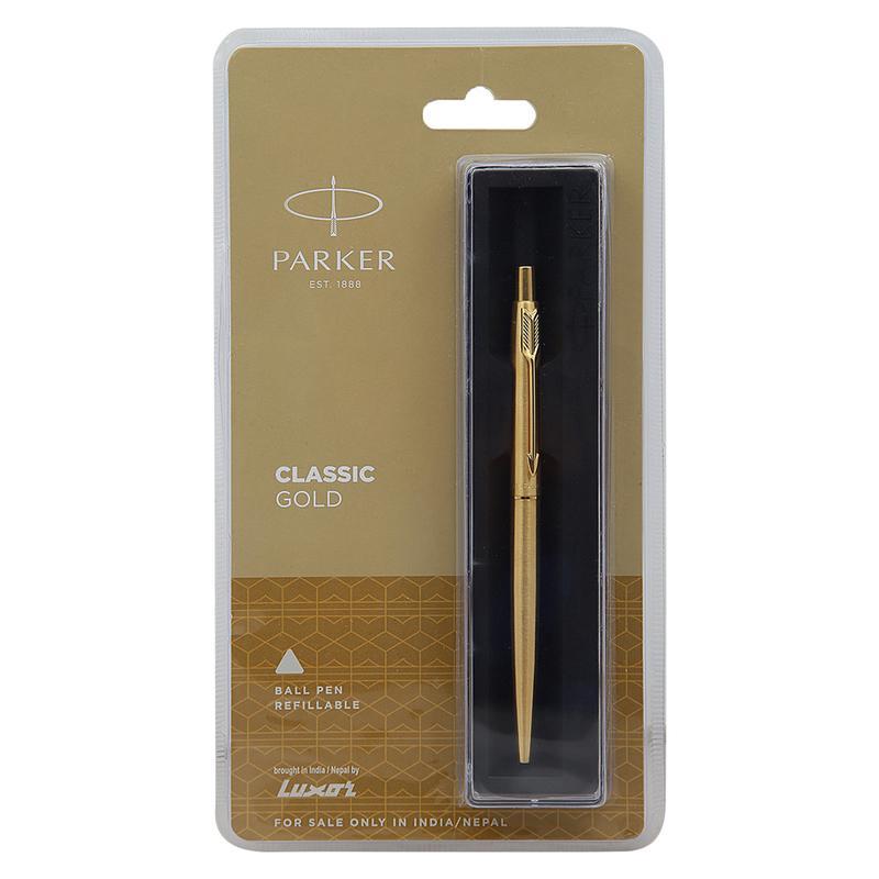Parker Classic Gold Pen Blue Ball Pen, 1 N