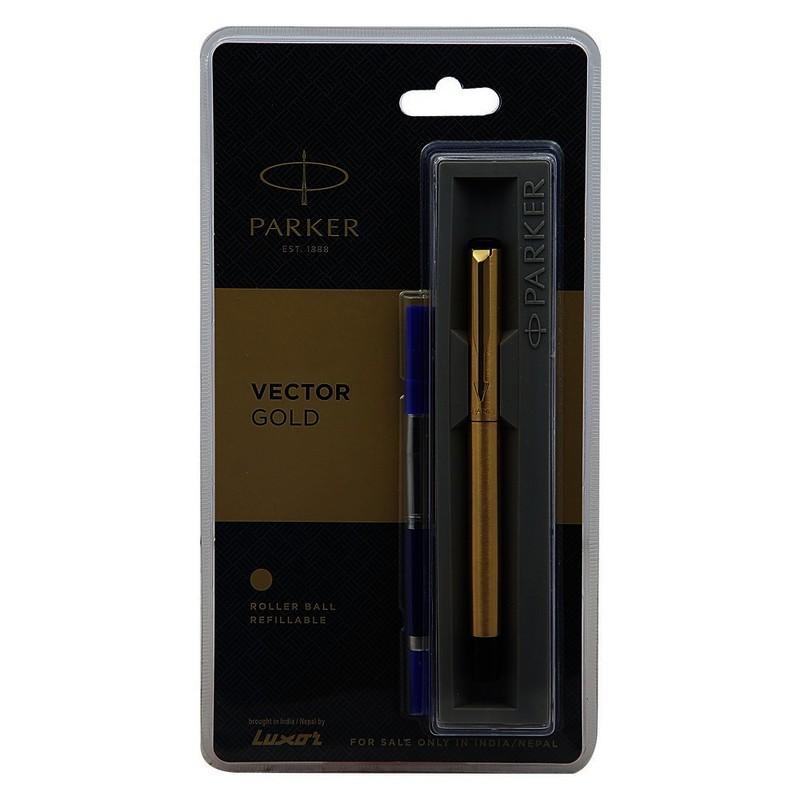 Parker Vector Roller Pen Blue Ink, Gold Plated,  , 1 N