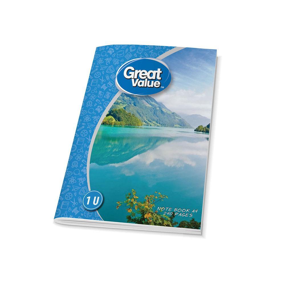 Great Value 240 Pages A4 Ruled Notebook 