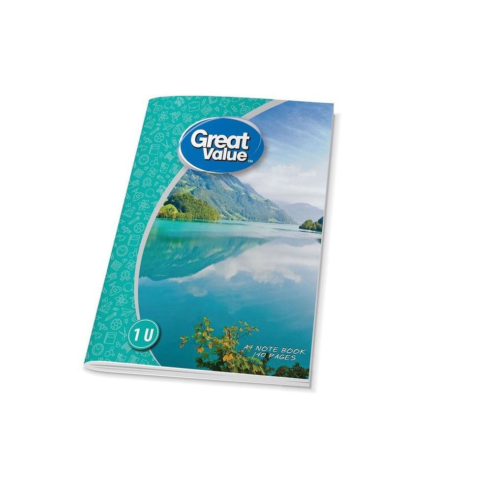 Great Value 140 Pages A4 Ruled Notebook 