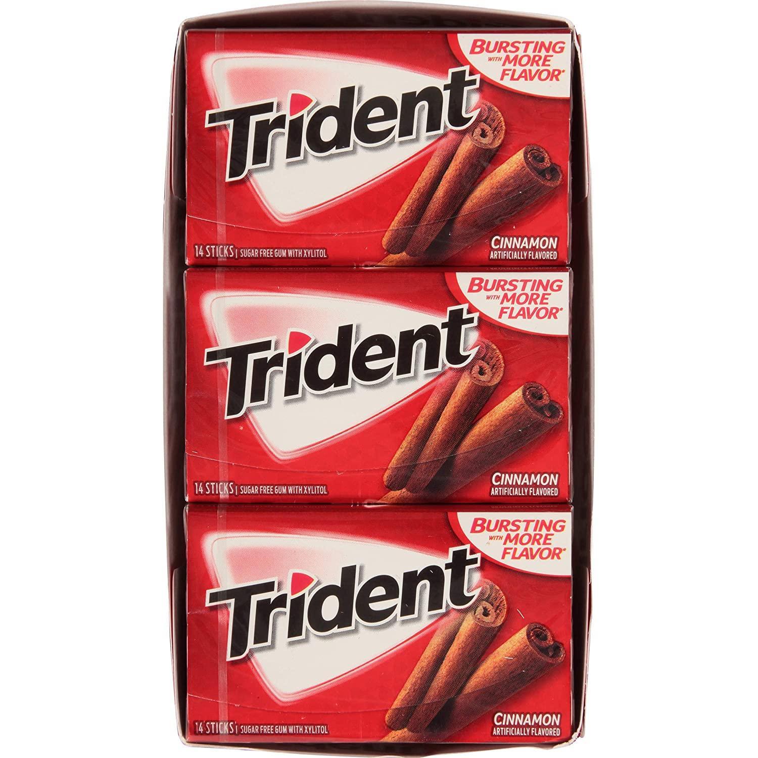 Trident Cinnamon Sugar Free Gum -12 Packs (168 Pieces Total)