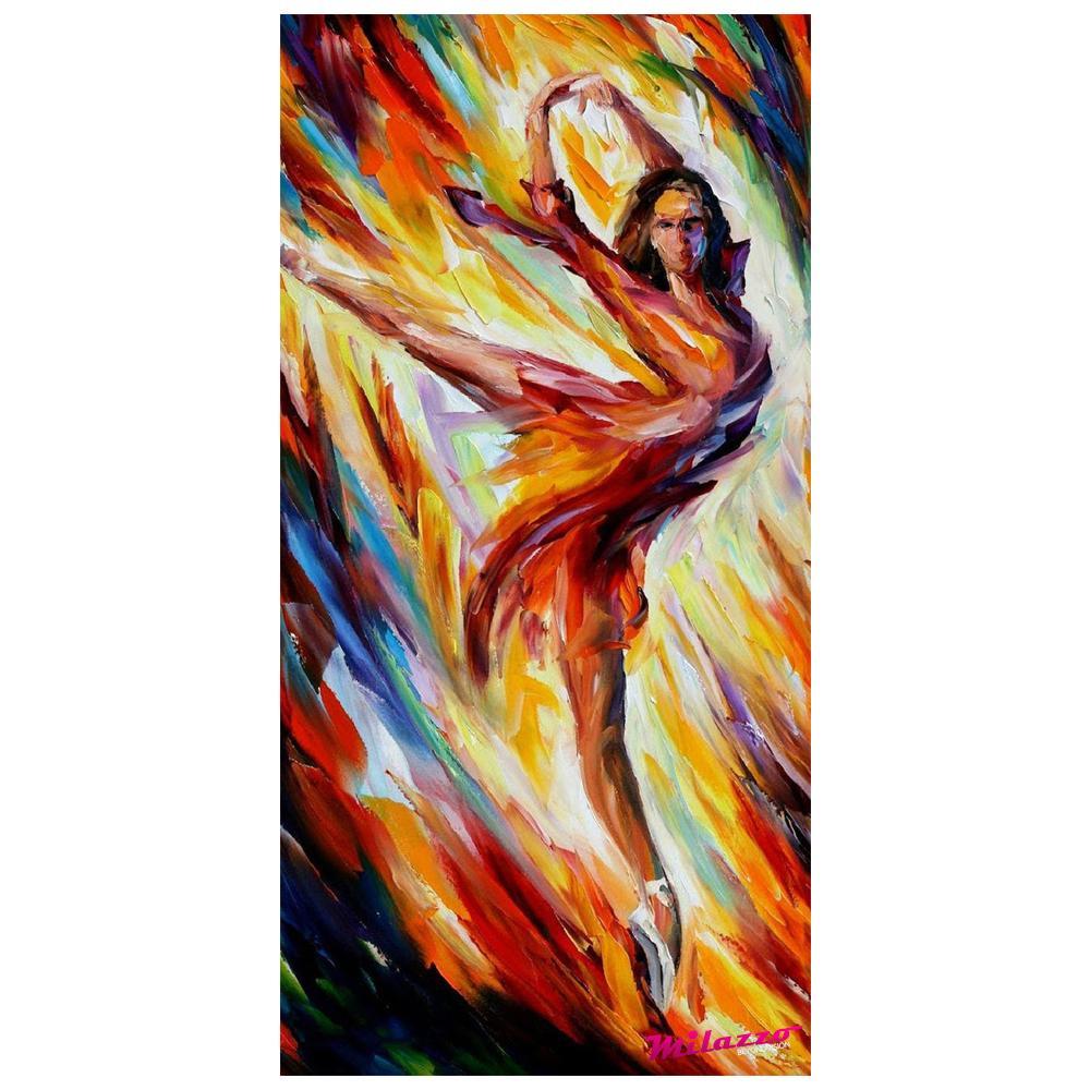 Modern Dancing Girl Canvas Painting for home and office decor, unframed, printed on 100% cotton canvas base