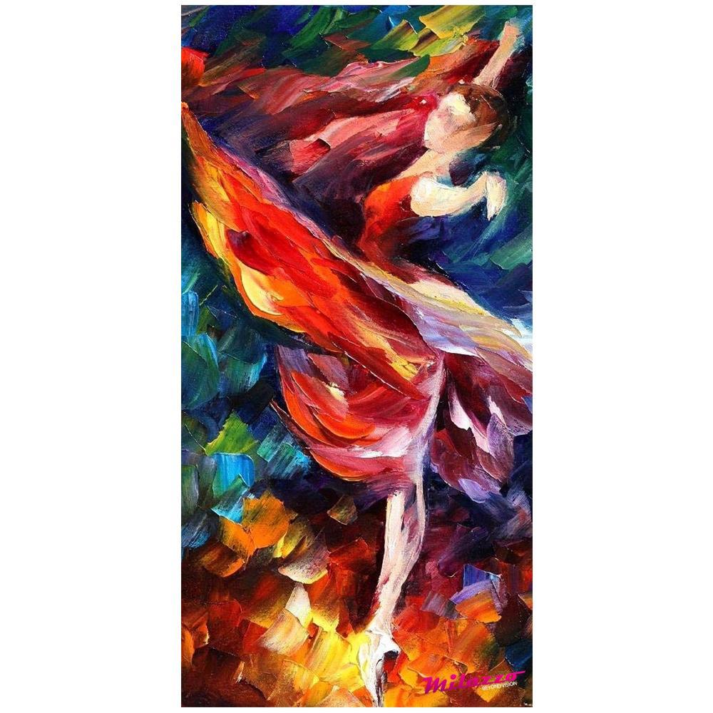 Modern Dancing Girl Canvas Painting for home and office decor, unframed, printed on 100% cotton canvas base