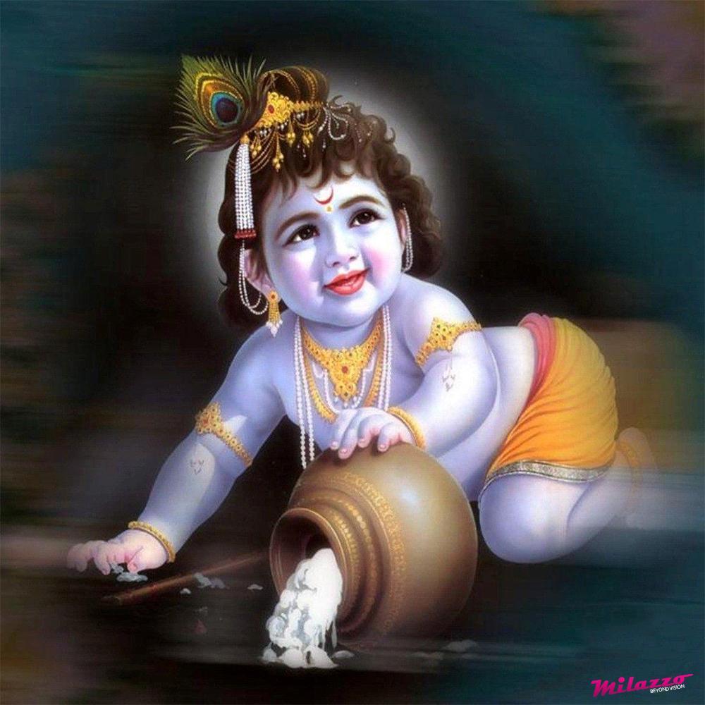 Bal Gopal Canvas Painting for home and office decor, unframed, printed on 100% cotton canvas base