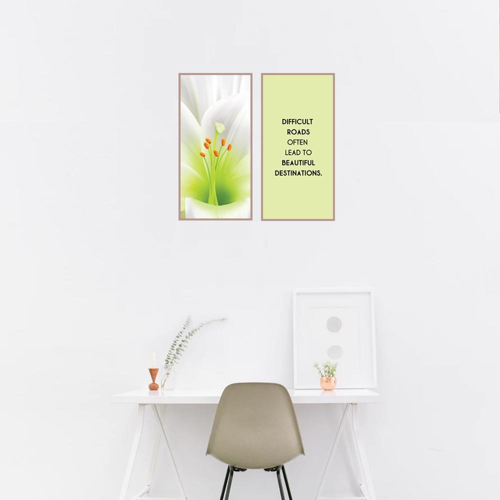 Motivational Quotes Canvas Painting for home and office decor, unframed, printed on 100% cotton canvas base, Set of 2 paintings
