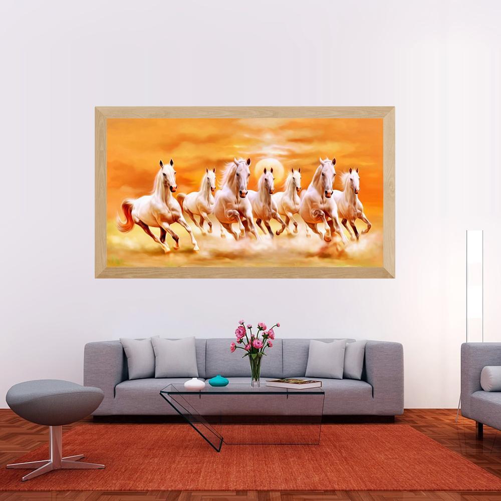 Running Horses Canvas Painting for home and office decor, unframed, printed on 100% cotton canvas base