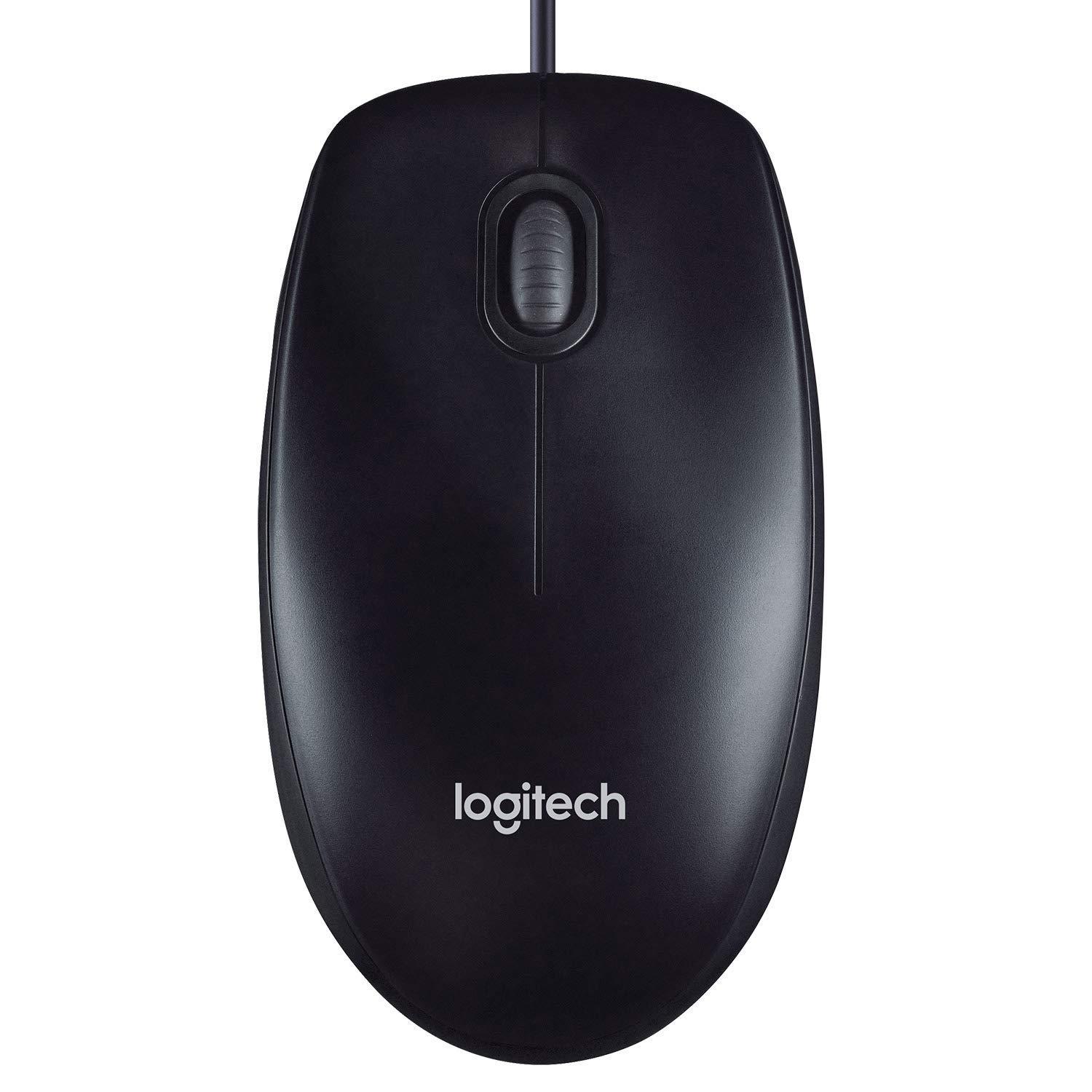 Logitech M90 Wired USB Mouse, 1000 DPI Optical Tracking, Ambidextrous PC/Mac/Laptop - Black 
