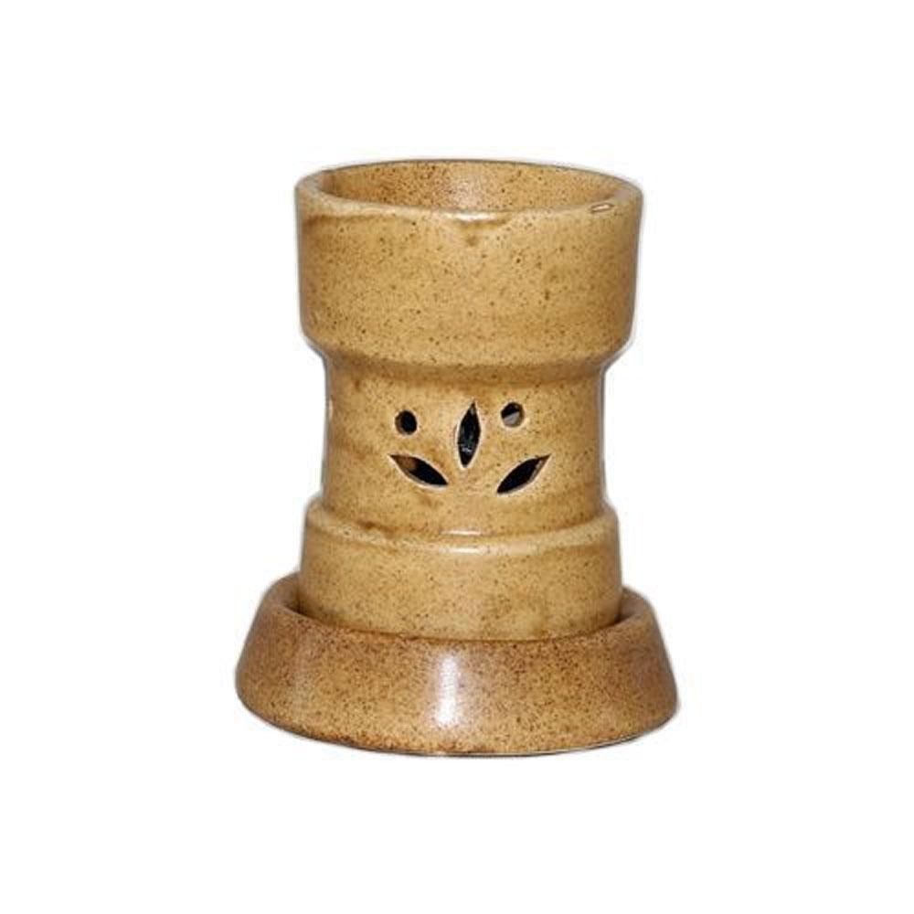 1 Pot Electric Aroma Burner Round, 1 Electric bulb -(Brown)