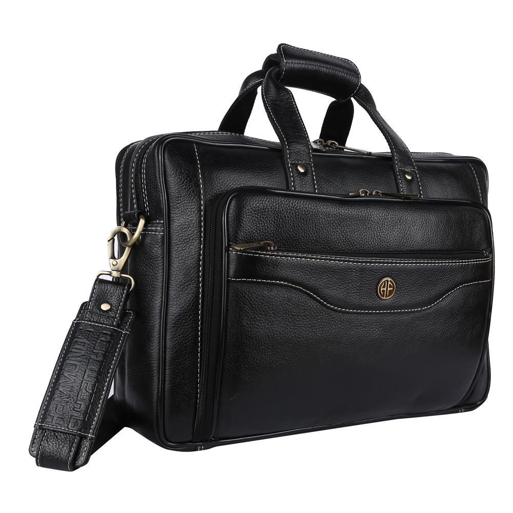 Hammonds Flycatcher Original Leather Laptop Messenger Bag with Trolley Straps