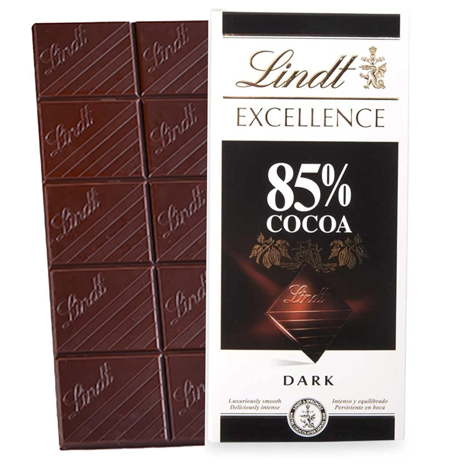 Chocolat noir Lindt excellence,cranberry & amande, noisette