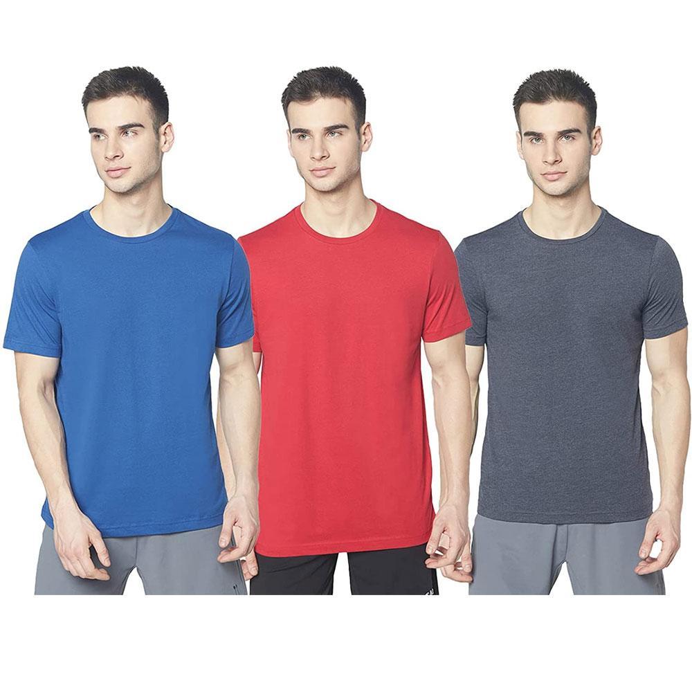 Picot Men Solid Regular Fit T-Shirts Combo(Pack of 3)