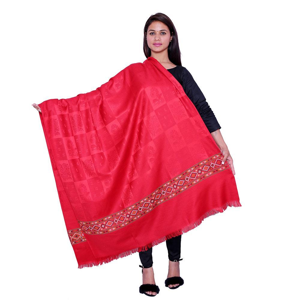 Stolr Women's  Acrylic Red Shawl Wrap for Women Size W80*L40