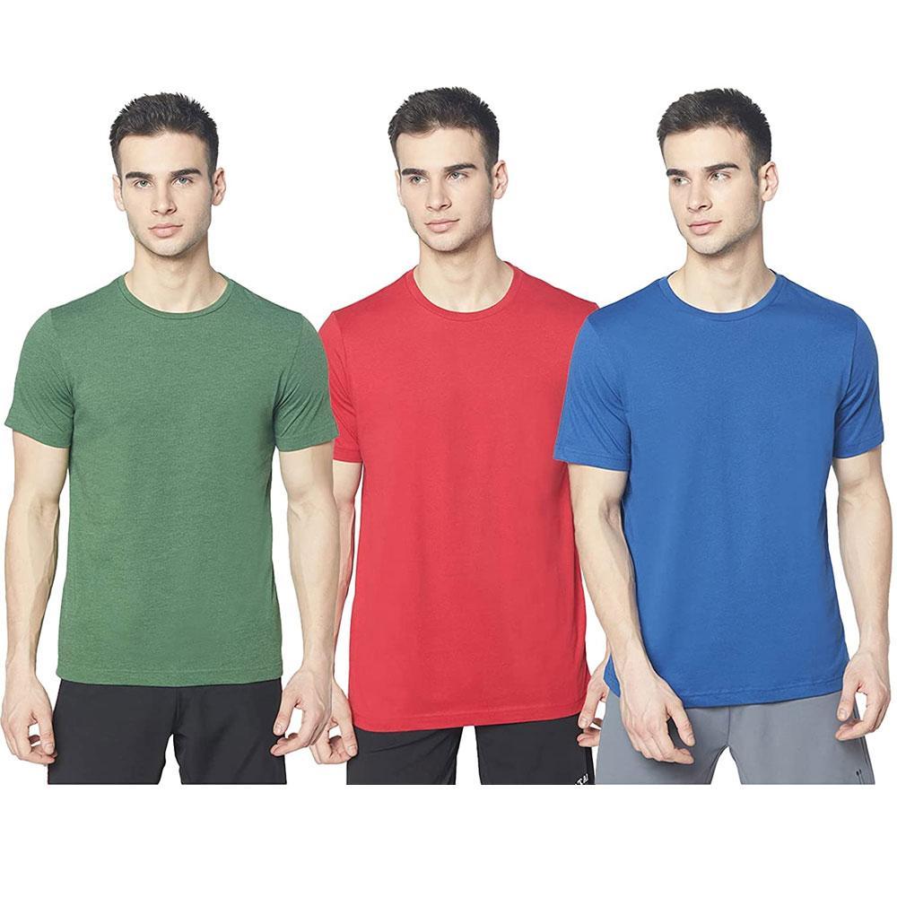 Picot Men Solid Regular Fit T-Shirts Combo(Pack of 3)  