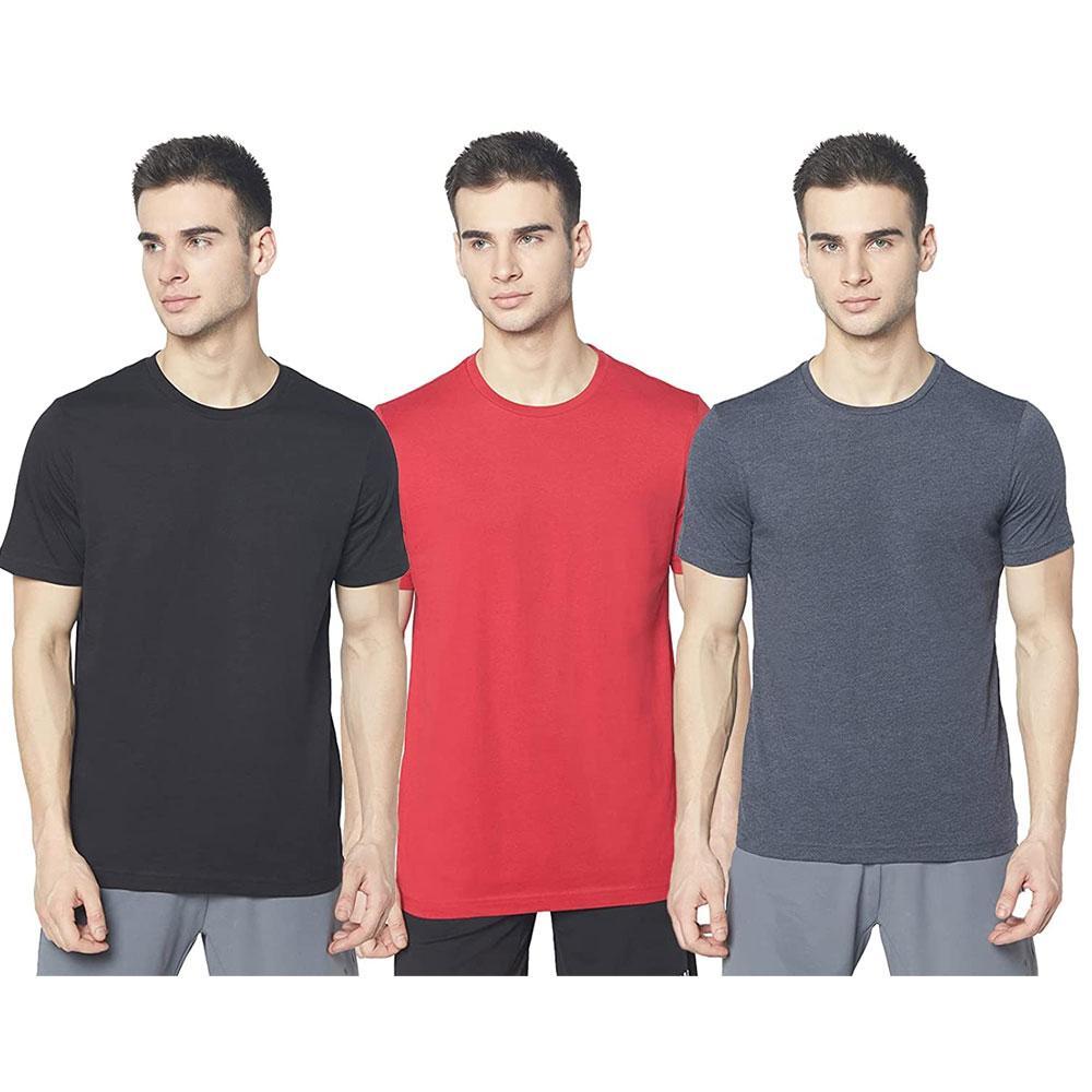 Picot Men Solid Regular Fit T-Shirts Combo(Pack of 3)  