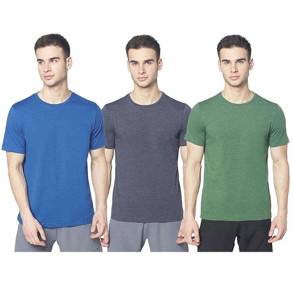 Picot Men Solid Regular Fit T-Shirts Combo(Pack of 3)