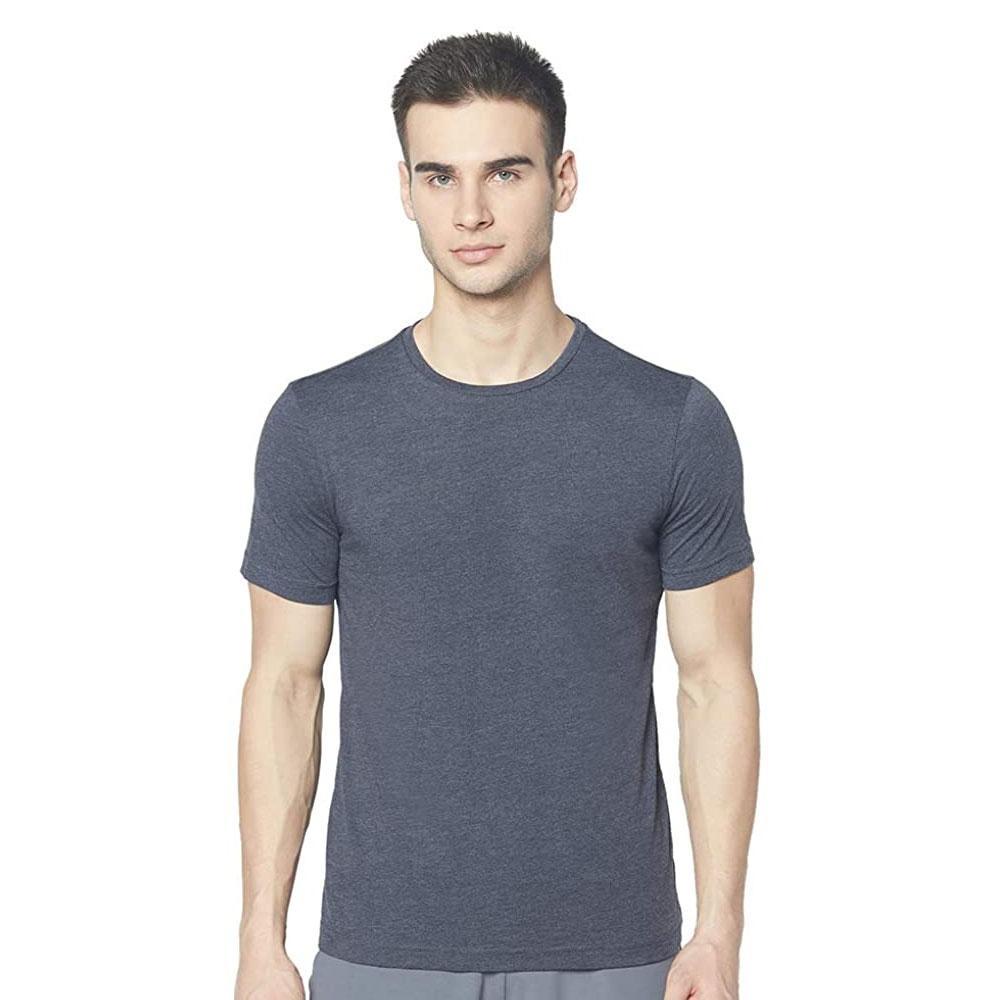 Picot Solid Men Round Neck Tshirt