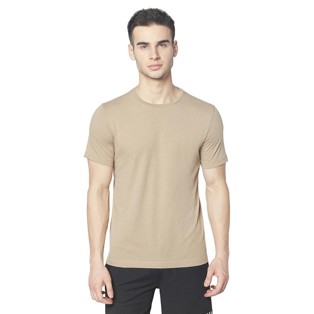 Picot Solid Men Round Neck Tshirt
