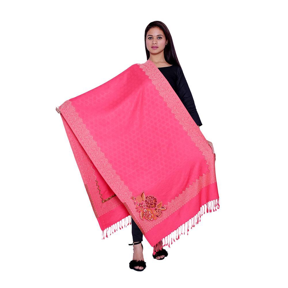 STOLR Girl's  Polywool Pink Stole/Wrap/Shawl for  Girls & Women Size W80*L28