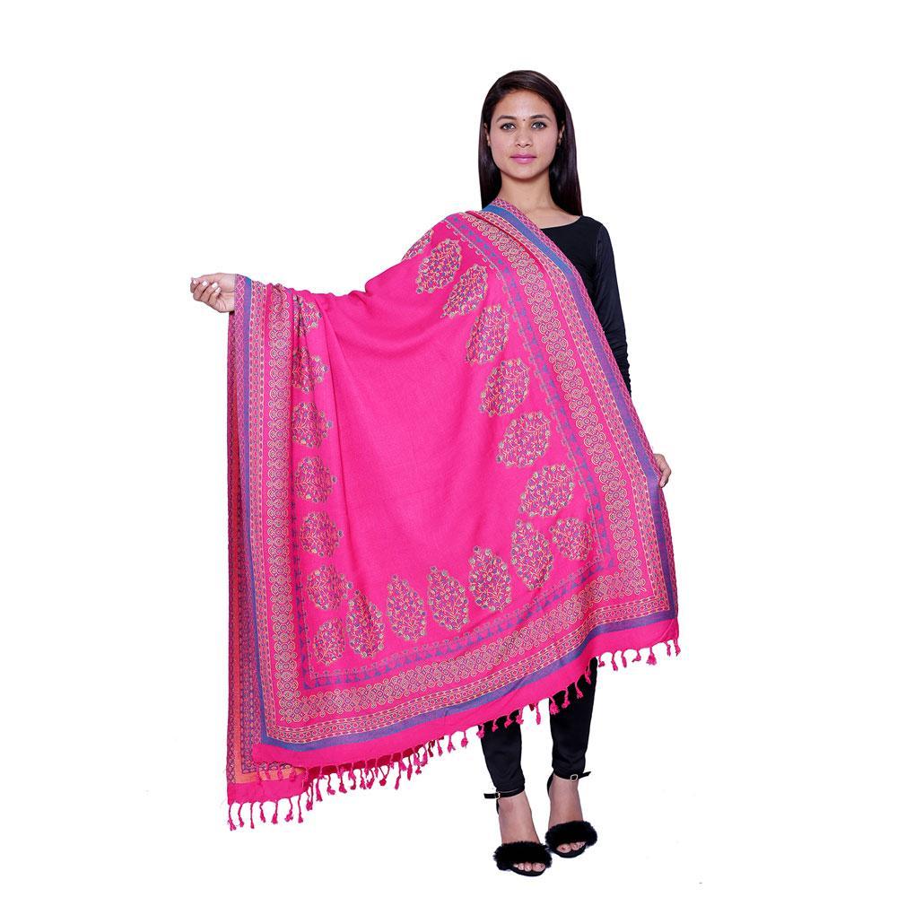 STOLR Girl's  Polywool Pink Shawl/Wrap Women Size W80*L40