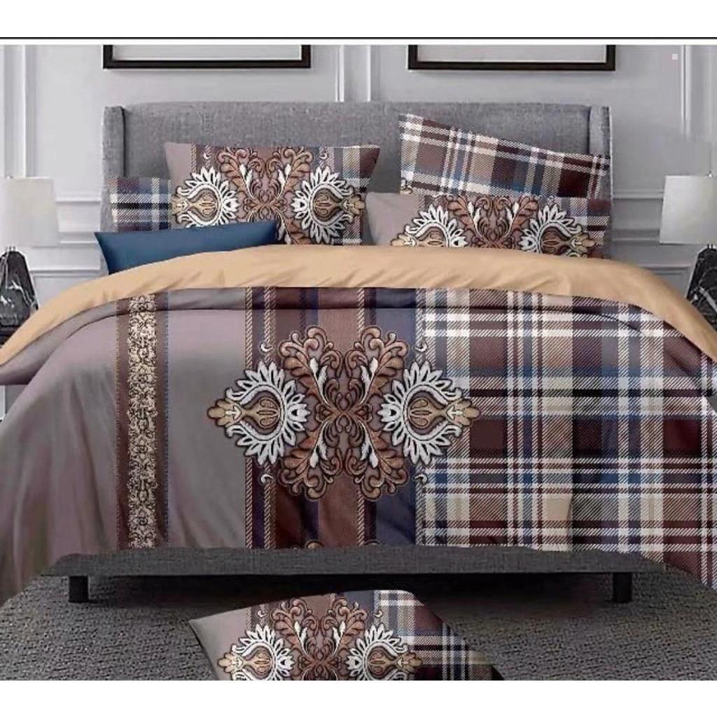 Home Kraft Floral Printed Double bedsheet with 2 Pillow Covers Multicolor  