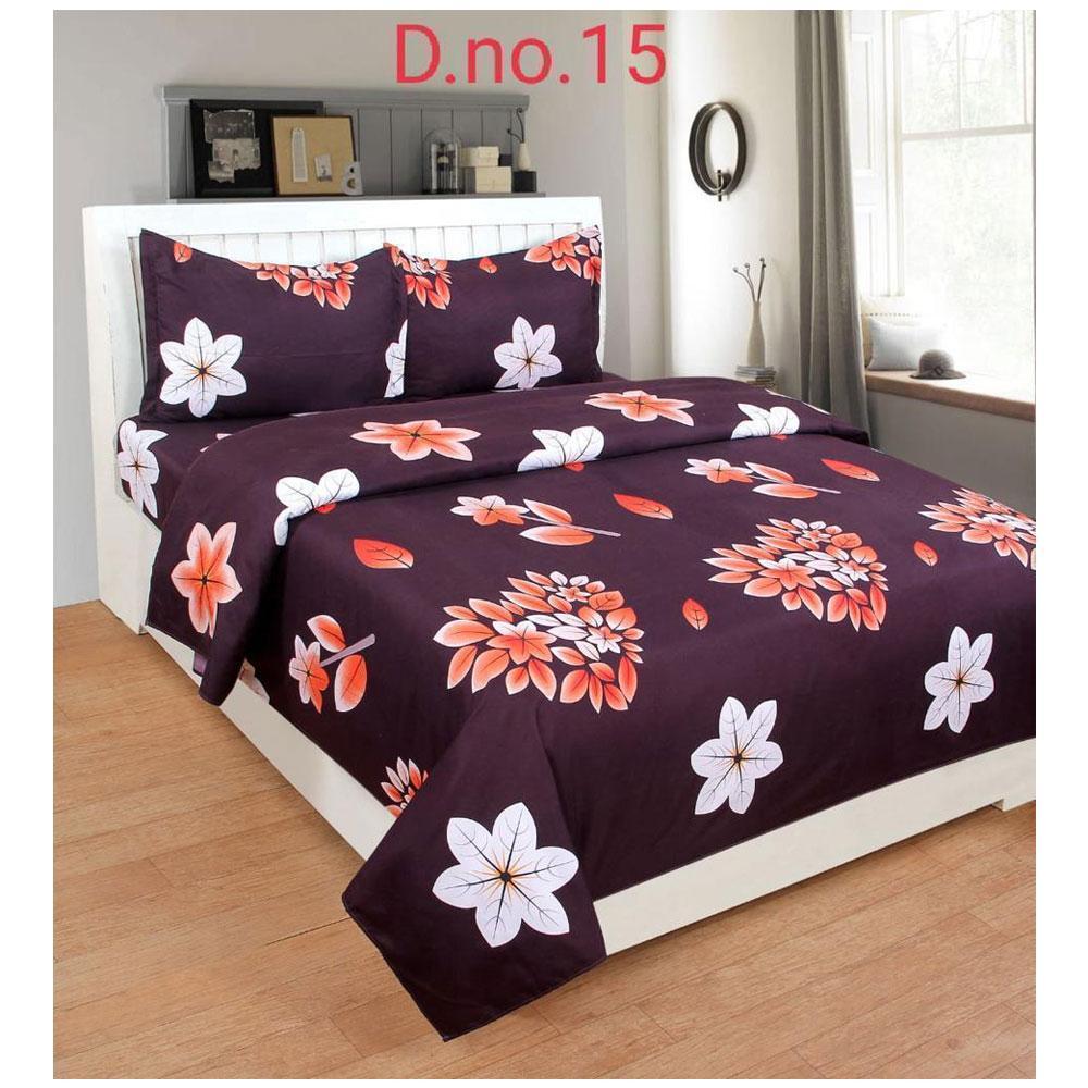 Home kraft Floral Printed Double bedsheet with 2 Pillow Covers Multicolor