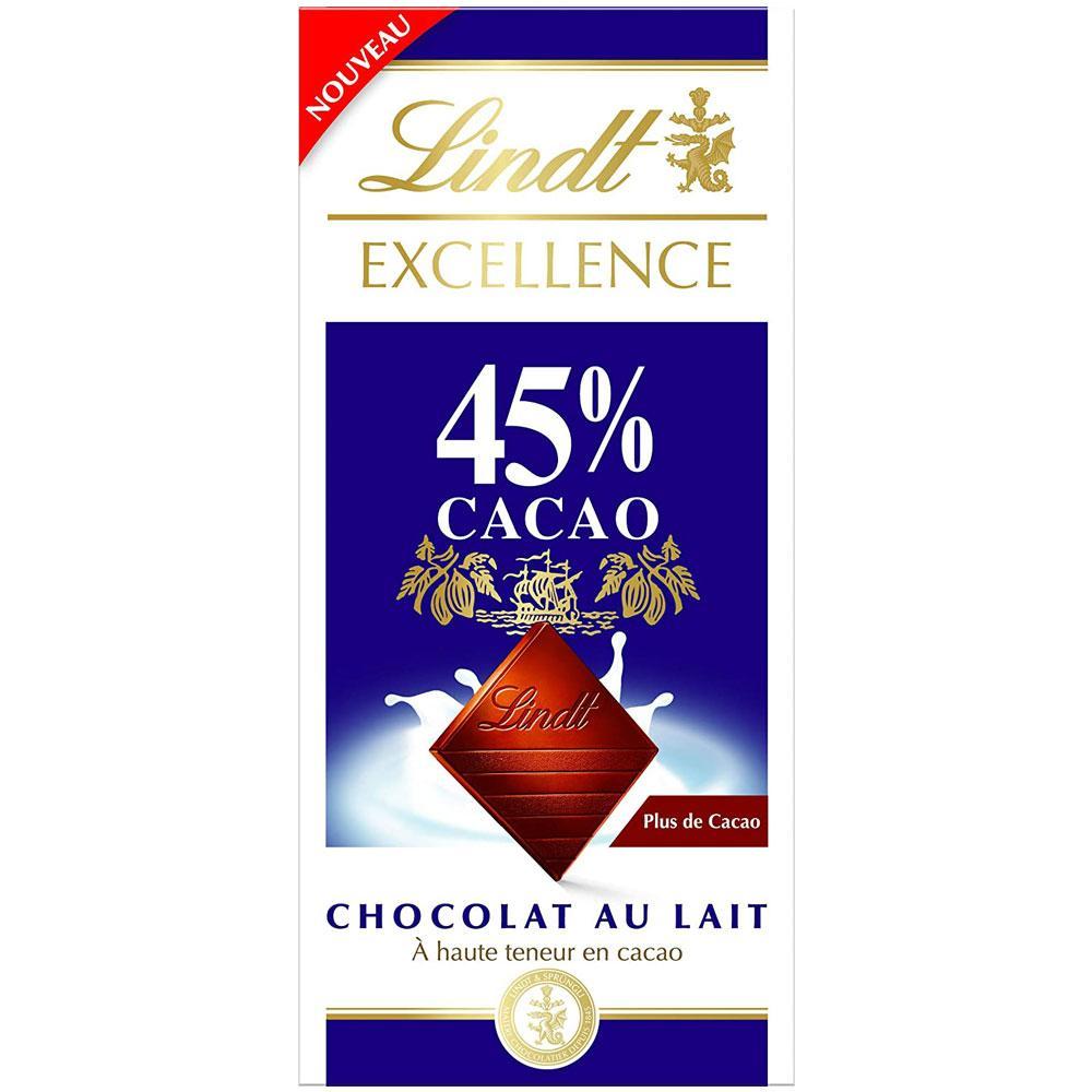 Lindt Excellence 45% Cocoa Milk Chocolate Bar, 80g
