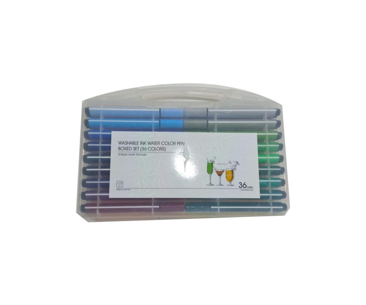 WASHABLE INK WATER COLOR PEN BOXED SET ( 36 COLORS )