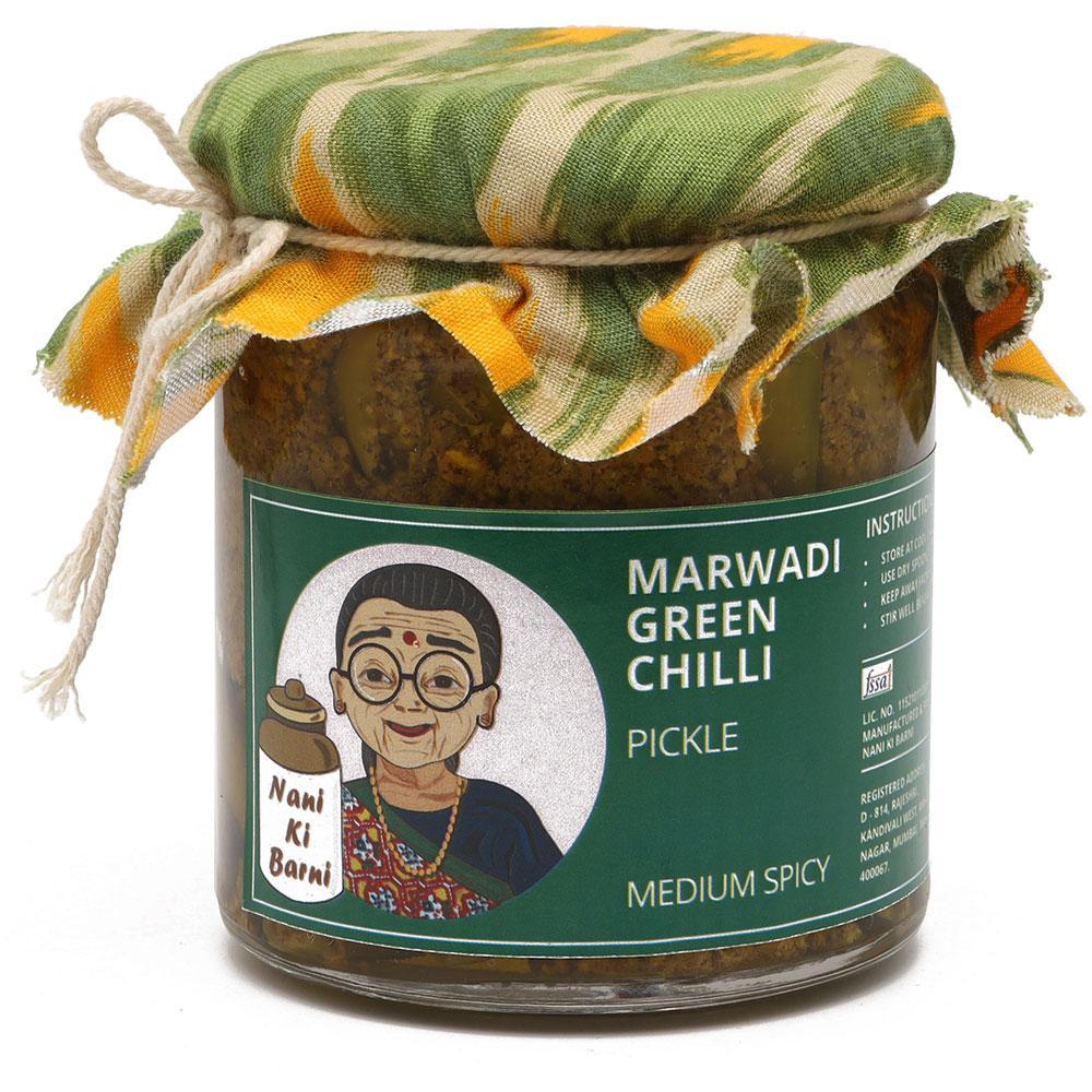 MARWADI GREEN CHILLI PICKLE (MEDIUM SPICY)